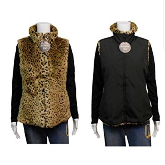 Kristen Blake Jackets & Blazers - Double Sided Leopard Vest